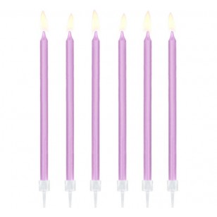 Plain Lilac 14cm Tall Candles